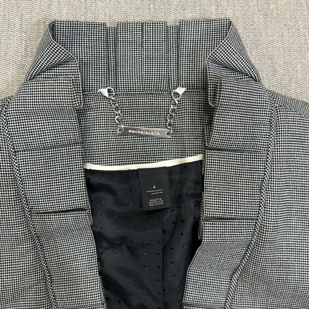Grey Ruffle Belted Blazer - Picture 7 of 11